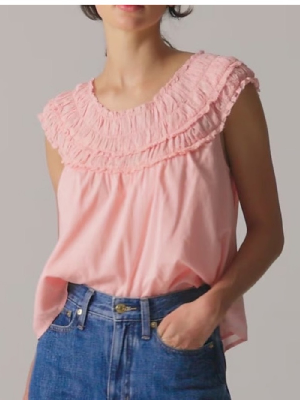 NWT J. Crew Pink Rosalie Top In Cotton Voile